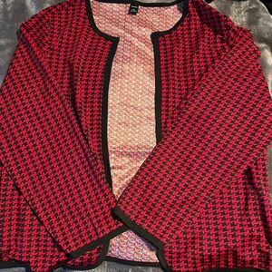 Stylish Red and Black Houndstooth Women's Jacket